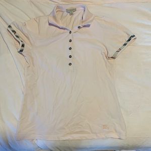 baby pink burberry polo